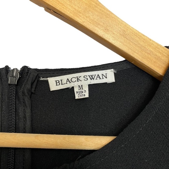 BLACK SWAN | Woman’s Black Ruffled Sleeveless Dress​​ - Picture 4 of 7